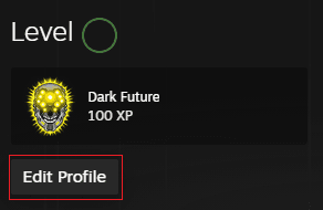 Find Steam Edit Profile.