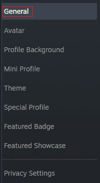 Find Steam General settings.